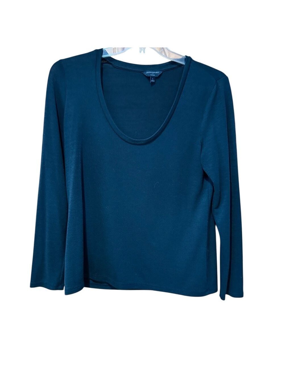 Banana Republic Black Luxe Spun Long Sleeve Top